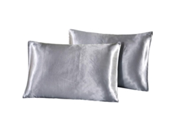 Protetores de Travesseiro Nova LINE, Pack de 2, 50x75cm, Fibra Suave, para Cabelo e Pele, Cinza Prata