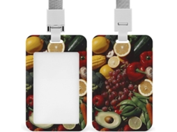 Porta Crachá Com Estampa De Frutas Frescas E Vibrantes, Personalizável, À Prova D Água E Com Proteção Crachás