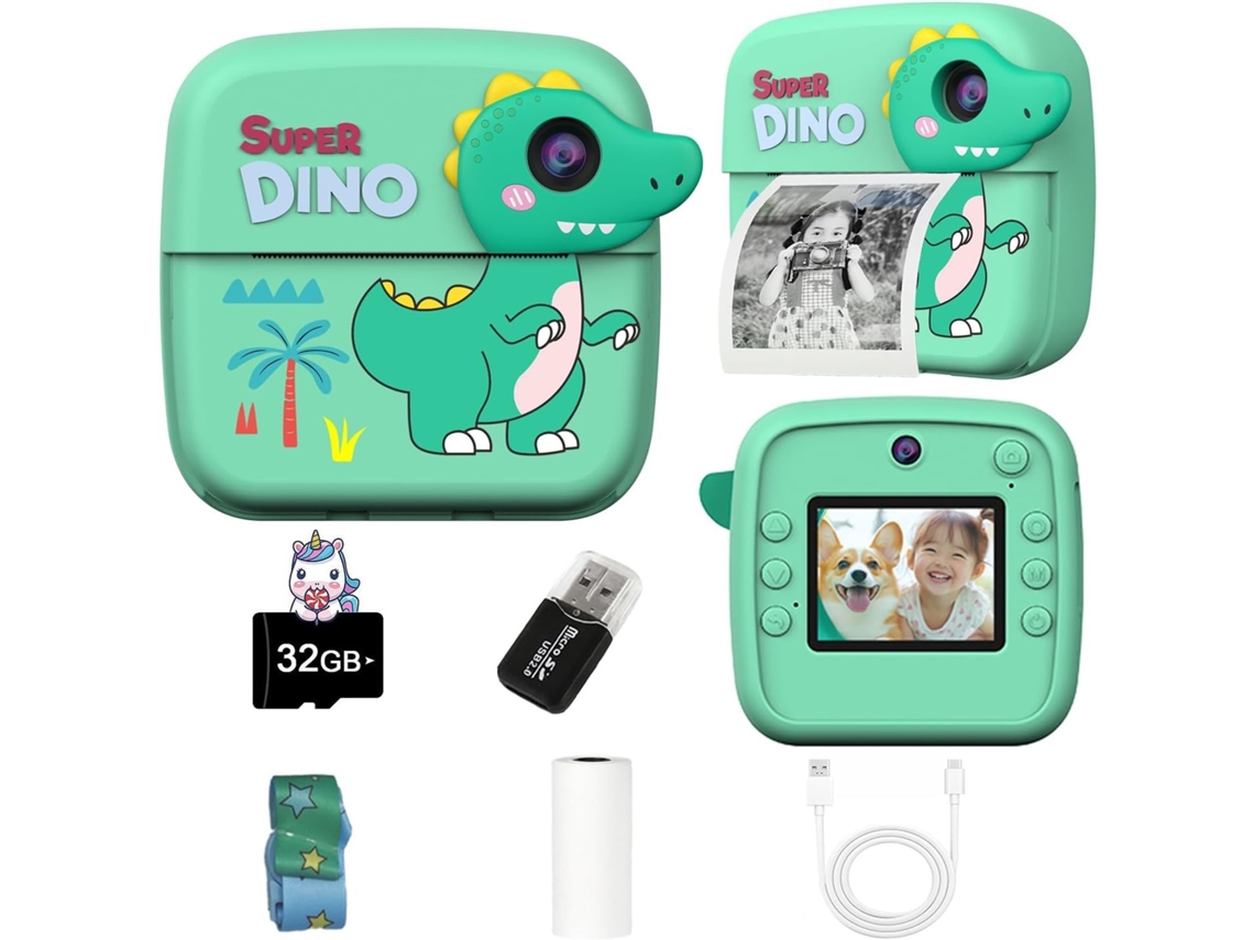 Mini Câmera De Impressão Instantânea A28, Resolução De 24 Mp, Tela De 2,4 Polegadas, Impressão Térmica Hd (verde)