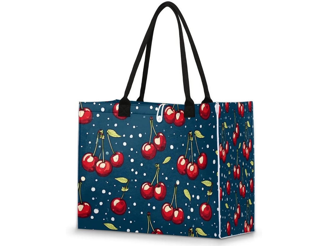 Bolsa Tropicallife com estampa de frutas e cerejas (42x17x33 cm)