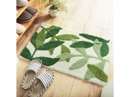 Tapete de Banho Linjou 2026 em Microfibra, Macio, Antiderrapante, Absorvente, Lavável à Máquina, 45x65cm, Verde Folha