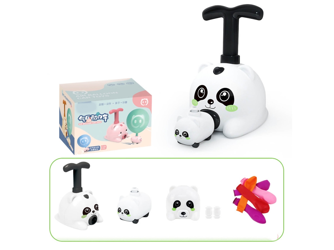 Mali brinquedo Carro Lançador a Balão Educativo Aerodinâmico Inercial para Crianças Panda