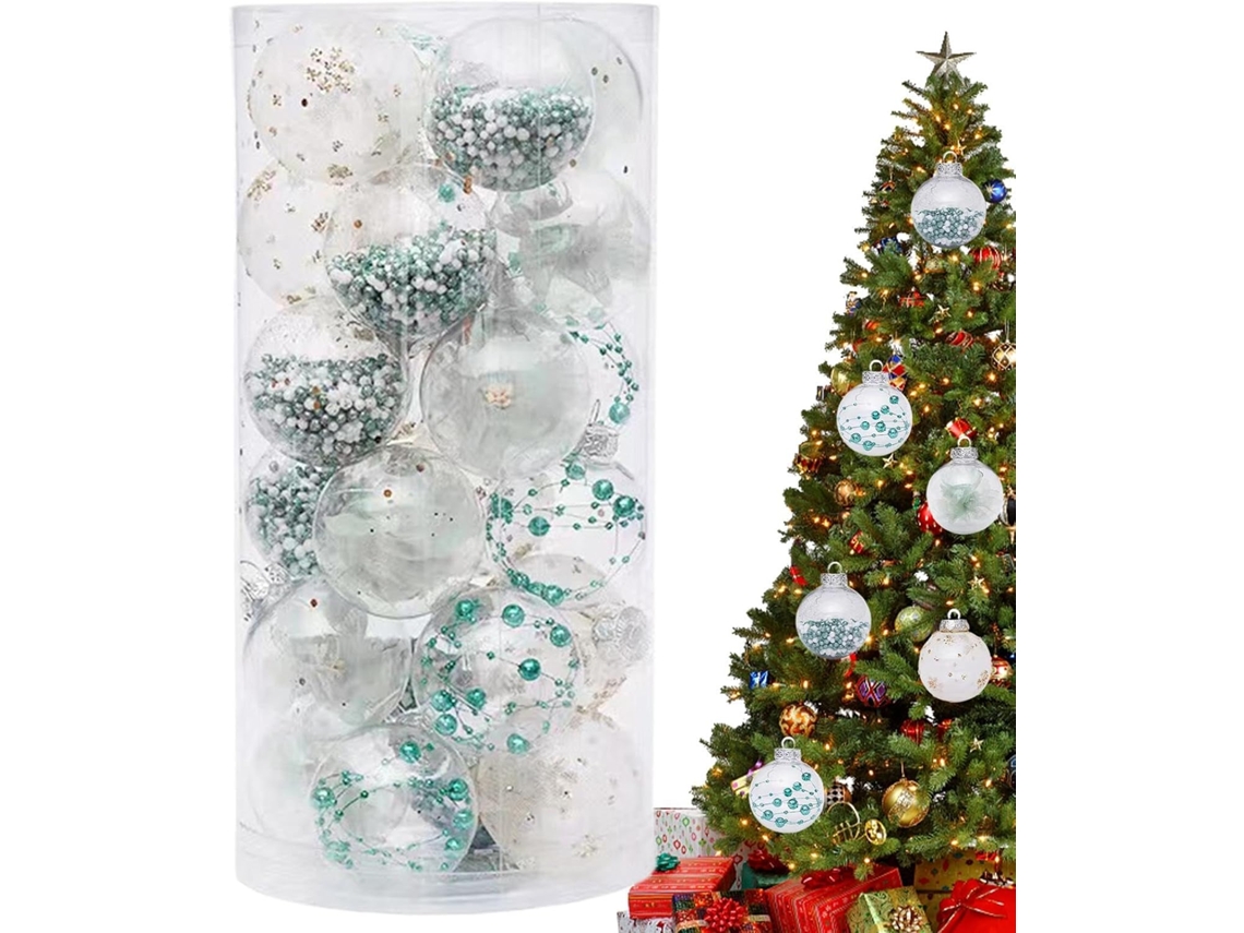 Enfeites De Natal Para Decoração De Casa | 24 Peças Transparentes Para O Ano Novo