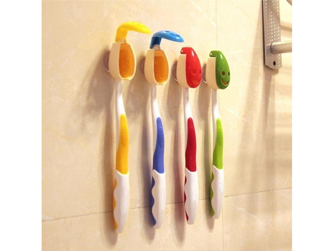 Suporte Automático Para Escova De Dentes Com Estampa Criativa E Fofa De Animais De Desenho Animado, Pacote Com 4 Unidades.