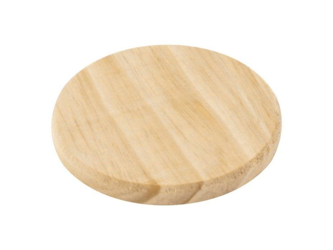 Conjunto de 4 porta copos redondos de madeira de 10,5cm AQUAFORGE