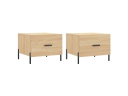 Conjunto de Mesas de Centro 2 Pcs Derivados de Madeira Carvalho Sonoma MAISON EXCLUSIVE (50x50x40 cm)