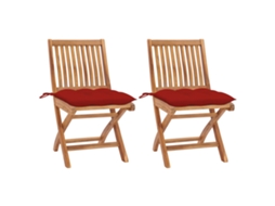 Folding Chair, Folding Chairs Vidaxl Vermelho Teca (n/a)