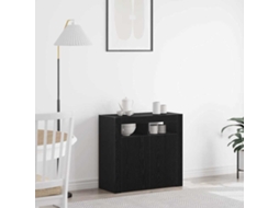 Vidaxl Buffet Carvalho Preto 80 X 35 X 75 Cm Derivados De Madeira