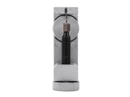Ferramenta ajustável para remover pinos de pulseiras de relógio com 3 pinos marrons.