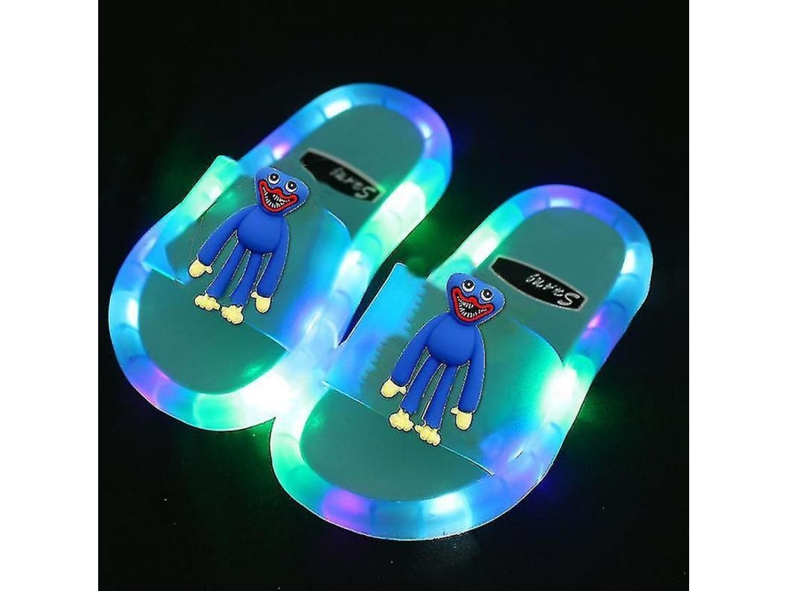 2026 pantuflas Led Huggy Wuggy para Niños Niñas Zapatos Luz Cartoons Regalo Cumpleaños Mxd 30 Azul