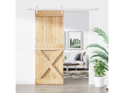 Vidaxl Porta Deslizante 80 X 210 Cm Natural E Branco