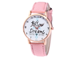 Reloj De Pulsera Analógico De Cuarzo Con Correa De Pu Para Mujer Zhoulianfa (rosa)