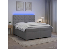 Vidaxl Cama Box Spring Com Colchão Cinzento-claro 200 X 200 Cm Tecido