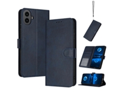 Capa De Celular Flip Em Couro De Bezerro Texturizado Sólido Para Nothing Cmf Phone 1