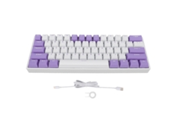 Teclado Mecânico 61 Teclas Com Interruptor Azul Compacto 60% Com Cabo Usb C E Retroiluminação Rgb