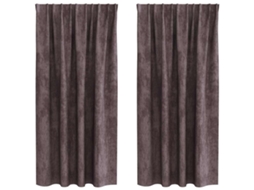 Maison Exclusive - Cortinas De Veludo 2 Unid. Castanho 175 X 140 Cm Veludo