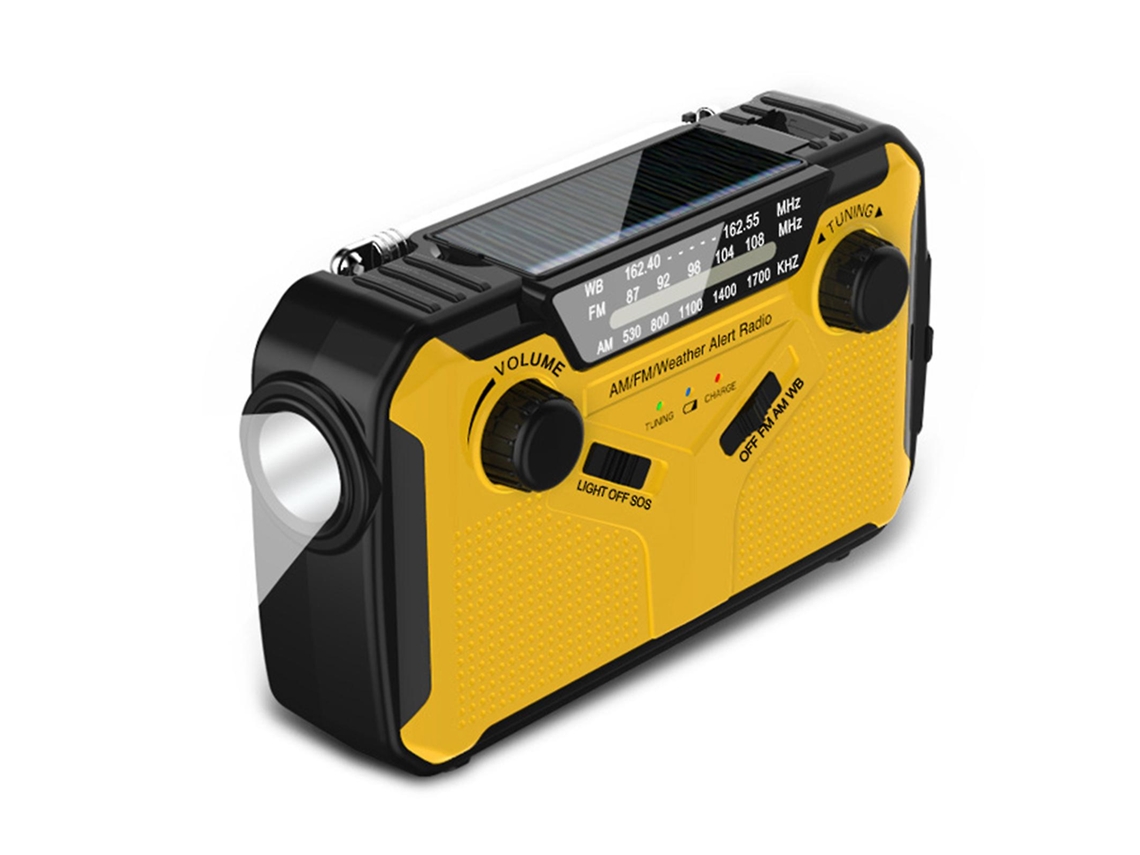 Rádio de manivela AQUAFORGE movido a energia solar, campismo, lanternas de led, portátil