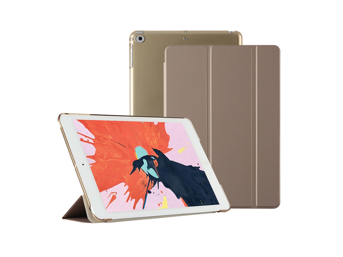 Capa Protetora Para Ipad 10.2, De Couro Air34, Rígida Dourada Com Função Hibernação Inteligente Tablets Apple Pro11. Tuotuo