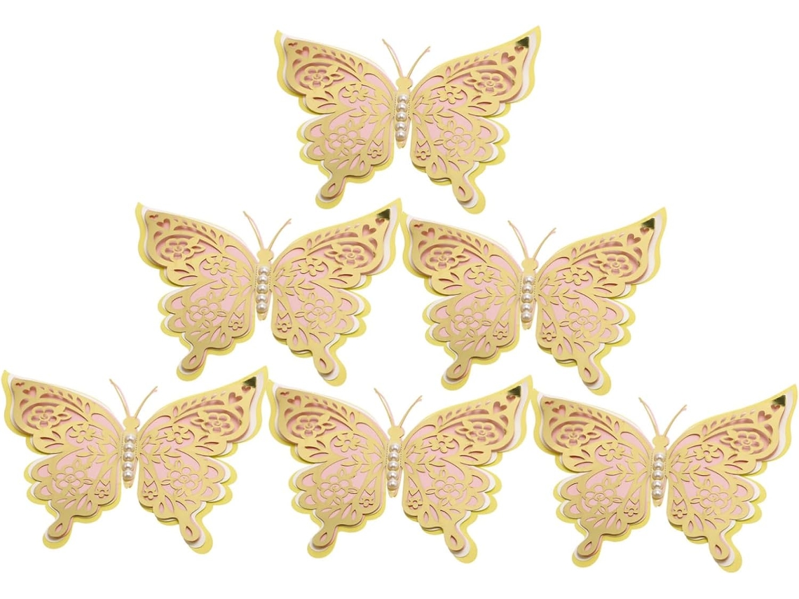 Conjunto de 1 Decoração Parede com Borboletas, Adesivos para Casamentos, Festas e Espaços CHABERLU