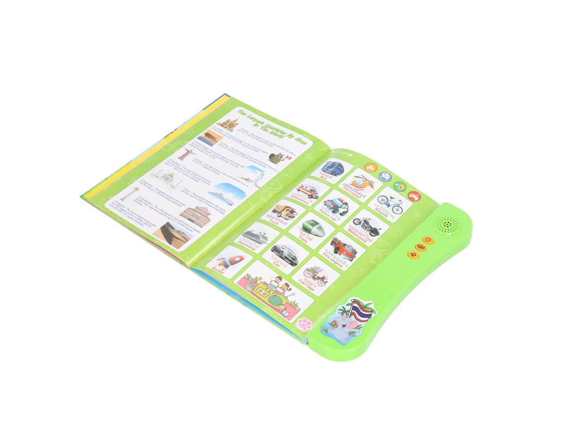 Primerox livro Digital de Aprendizagem Bilíngue Tailandês inglês com Áudio para Crianças Pré escolares Verde