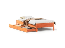 Cama Sem Colchão 90x190 cm Madeira de Pinho Maciça Castanho mel MAISON EXCLUSIVE