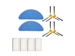Para proscenic 800t 820t 830t 10 peças conjunto de peças robô aspirador (escova lateral/filtro/pano esfregão)