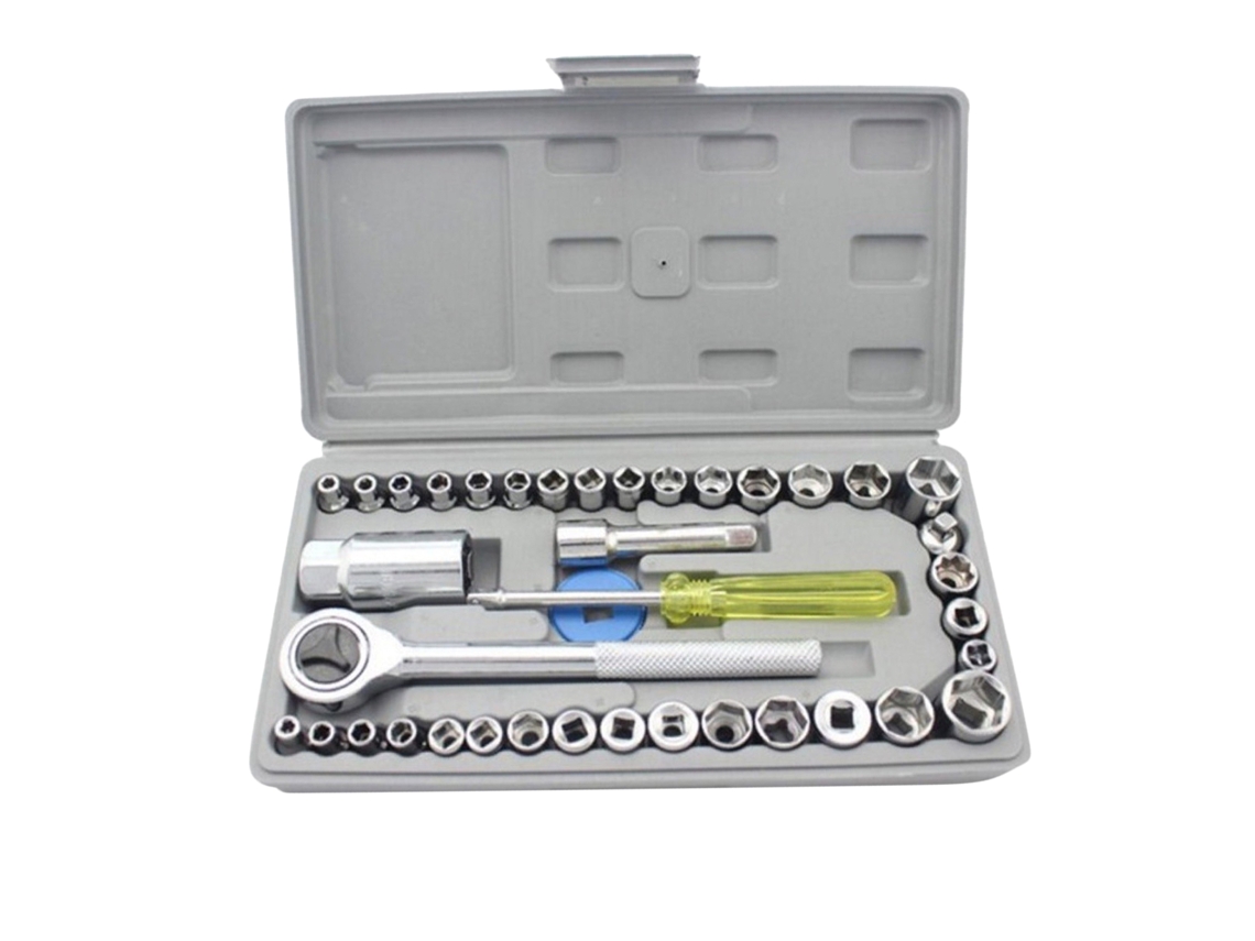 Conjunto De Ferramentas Laxiscreed Com Chaves, Soquetes Em Aço Alto Carbono E Empunhadura Antideslizante