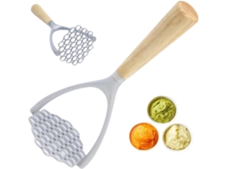 Espremedor De Batatas Portátil Com Cabo Madeira, Ideal Para Cozinhar