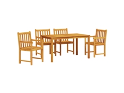 Maison Exclusive - Conjunto De Jantar Para Jardim 5 Unid. Castanho