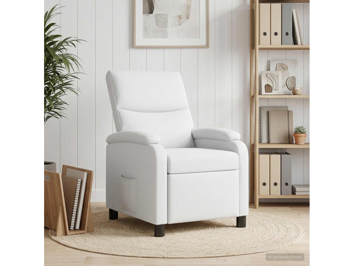 Vidaxl Reclinável Branco Tecido