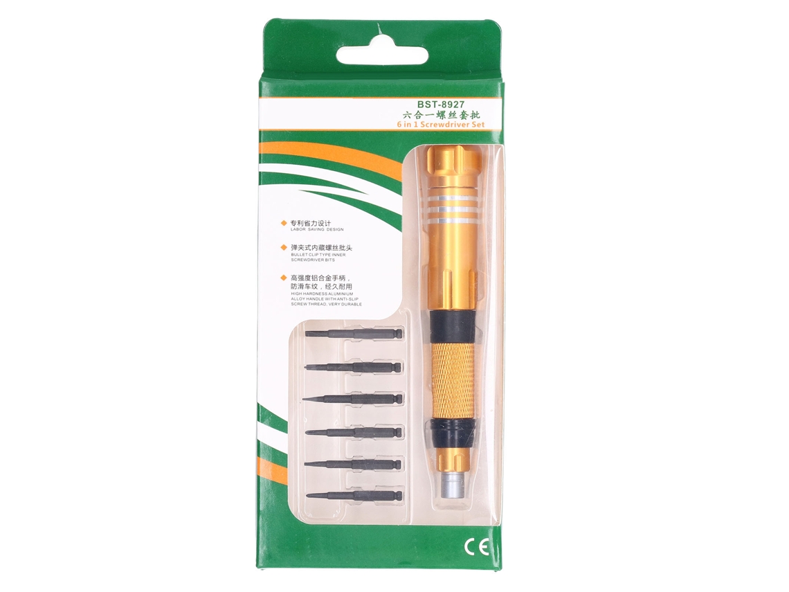 Kit De Chave De Fenda Reparo Multifuncional Magnética Tipo Caneta Com 6 Bits Bt8927a