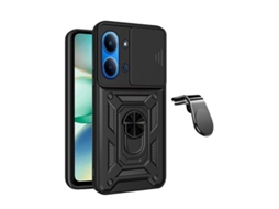 Kit Suporte L Capa Magnetic Slide Window Phonecare Para Xiaomi Poco C85 - Preto