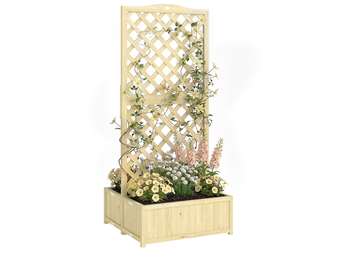 Vaso com Treliça para Plantas, 73 X 70 X 170 Cm, Natural | S/MARCA