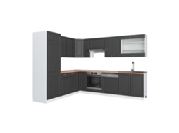 Cozinha de canto Fame-Line, 227 x 287 cm, carvalho PT, ouro antracite/branco, Vicco