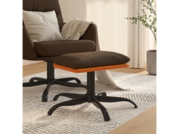 Vidaxl Apoio De Pés 60x60x36 Cm Tecido/couro Artificial Castanho