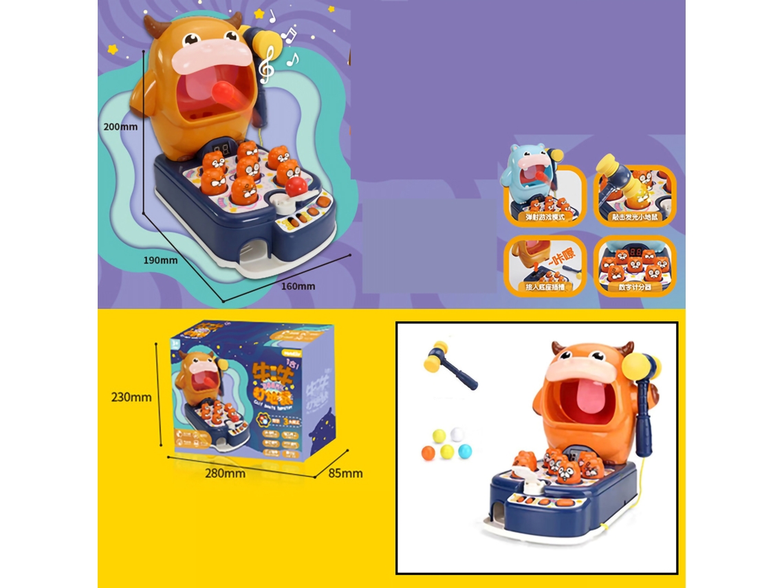 Brinquedo Jogo Whack A Mole Multifuncional Eletrônico De Arcade Para Diversão E Entretenimento