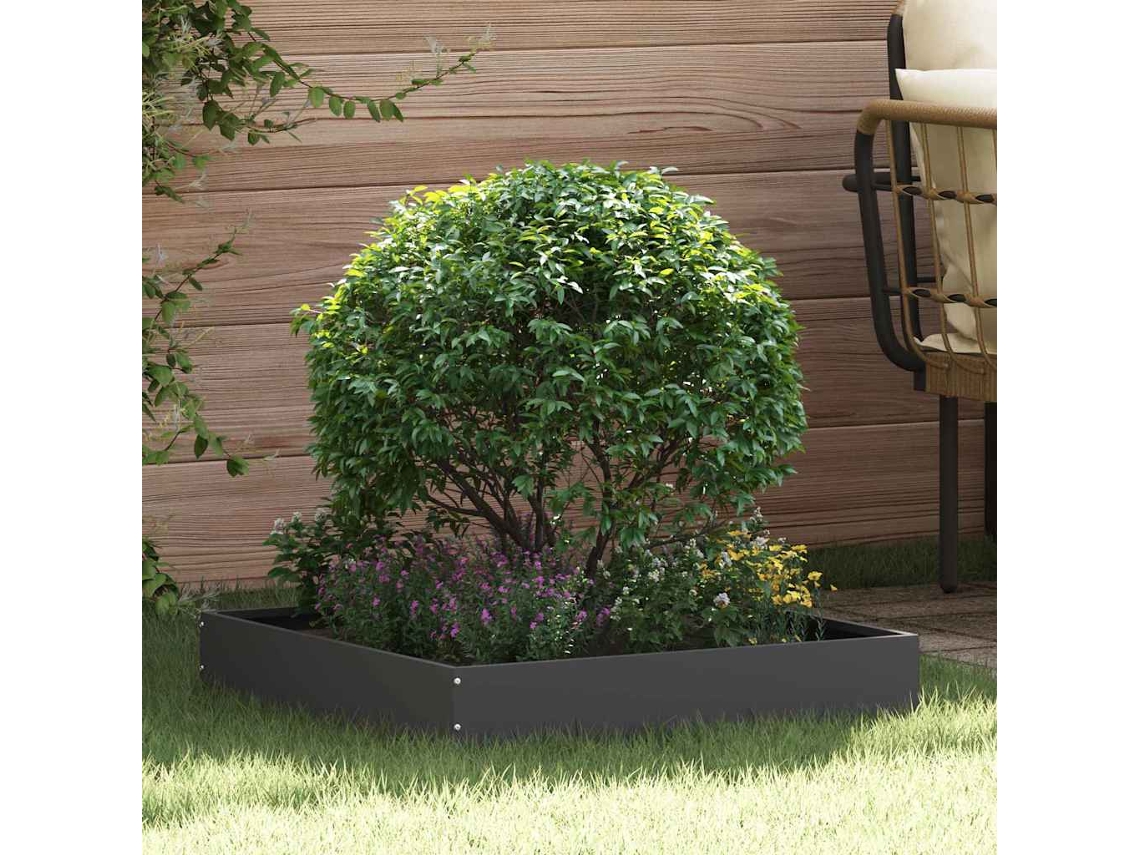 Vidaxl Acabamento Para Gramado 6 Unid. 60 X 60 X 13 Cm Aço Preto