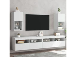 Vidaxl Móveis De Tv C/ Luzes Led 2 Pcs 30,5x30x60 Cm Branco