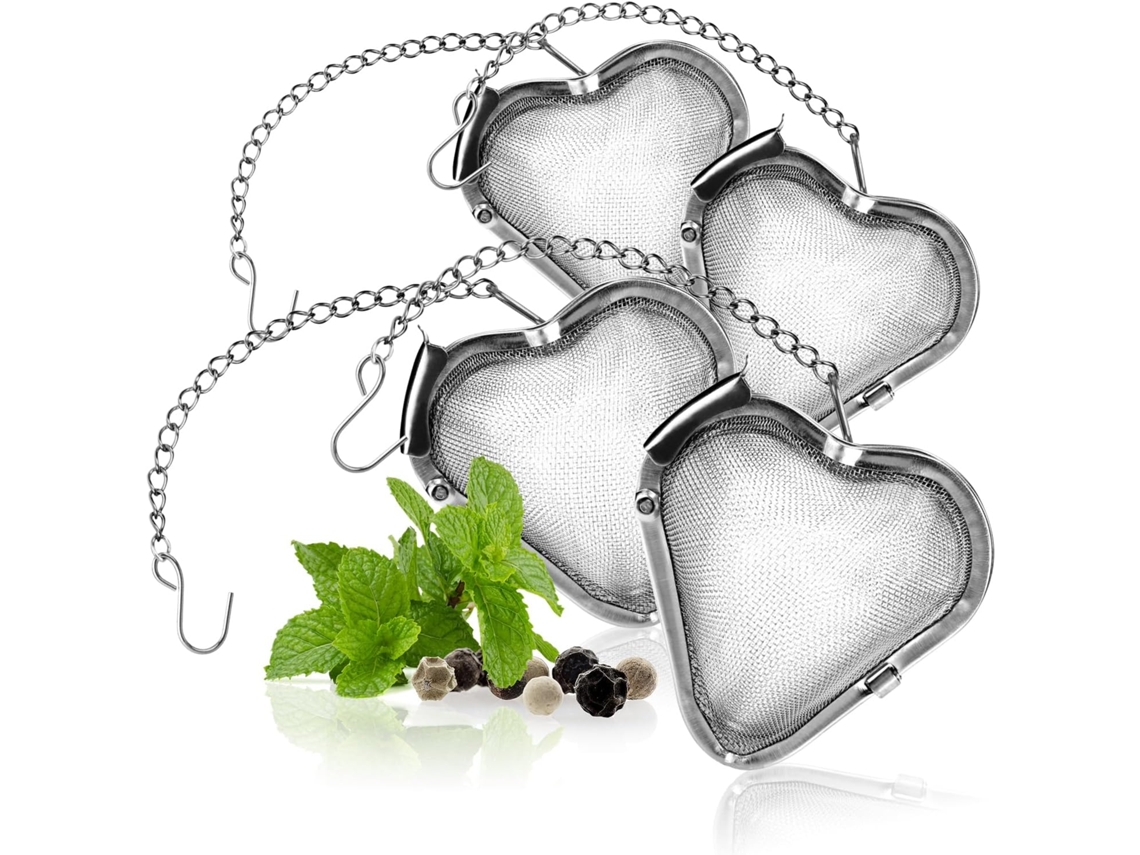 Conjunto De 4 Infusores Chá Em Aço Inoxidável 304, Próprios Para Lava Louças Infusor Com Diâmetro 5,8 Cm Folhas Soltas, Especiar Aquaforge