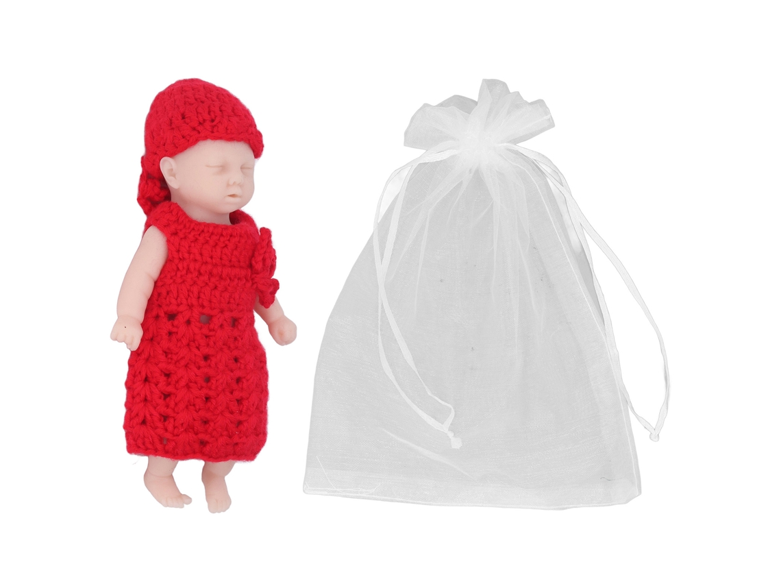 2026 Boneca Simulada de 6 Polegadas com Camiseta Vermelha de Silicone Sólido Recém Boneca Bebe Brinquedo para Maiores de 3 Anos