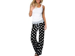 2026 pantalones de Descanso Amplios Con Estampado Floral Elástico para Mujer, Cómodos Y Ajustables M Black6
