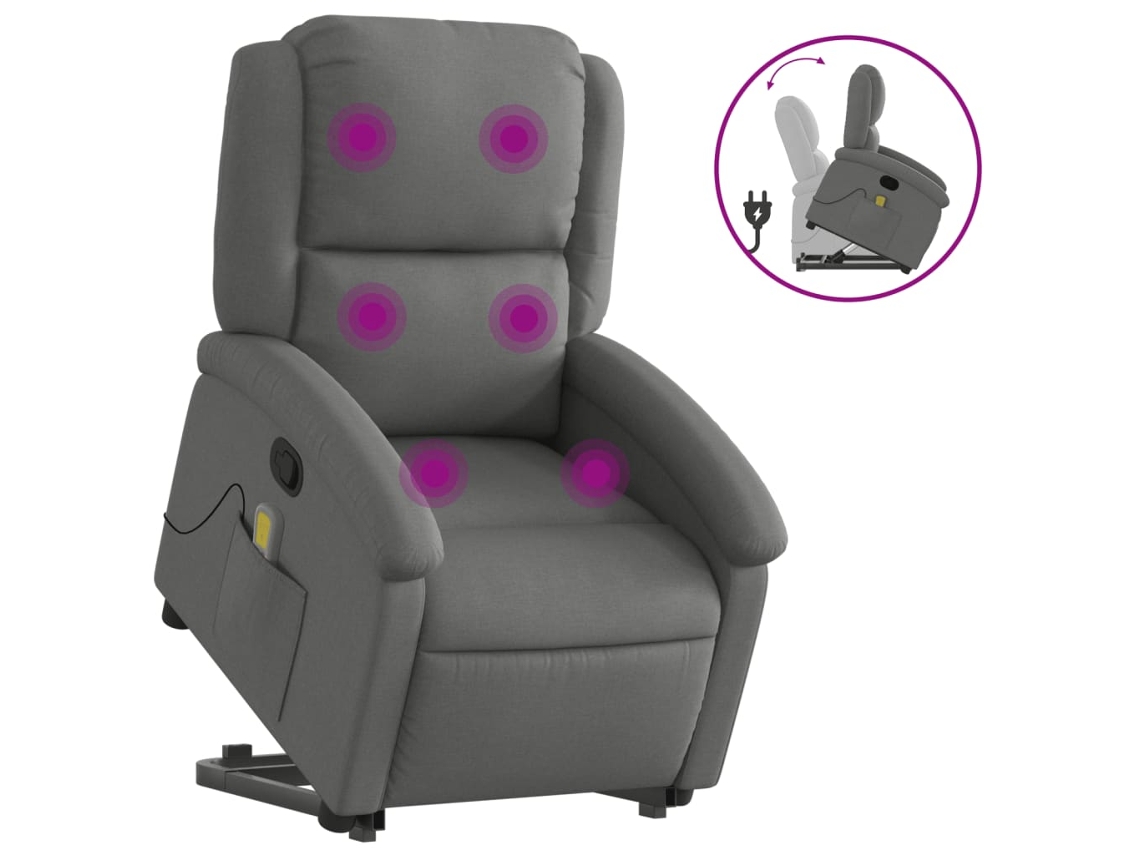 Stand Up Massage Recliner Chair, Stand Up Massage Recliner Chairs Vidaxl Cinzeto Tecido
