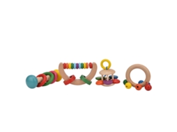 Mali 4pcs Brinquedos de Madeira Seguros com Chocalhos para Bebê Educativos Musicais de Grasping