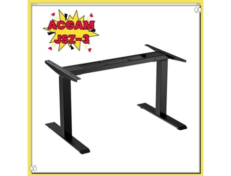 Estrutura De Secretária De Pé Ajustável Eléctrica Acgam Jsz 3 Motor Duplo/3 Fases/para Escritório Em Casa/62 127cm/capacidade De Peso 120kg/preto