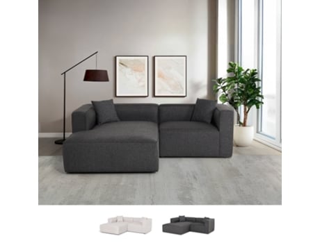 Sofá modular de 3 lugares em tecido com módulo de borda acoplável Lorys Modus Sofá