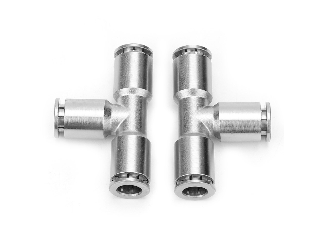 Laxiscreed Conector Pneumático De Latão Niquelado 3 Vias Para 8mm De Tubo De Ar
