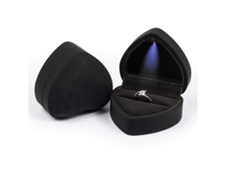 2026-caja De Anel Coração Com Luz Led Velvet Organizador De Joias Presente Para Proposta De Casamento