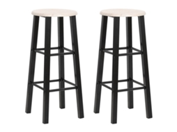 Vidaxl Bancos De Bar 2 Pcs Mdf Preto