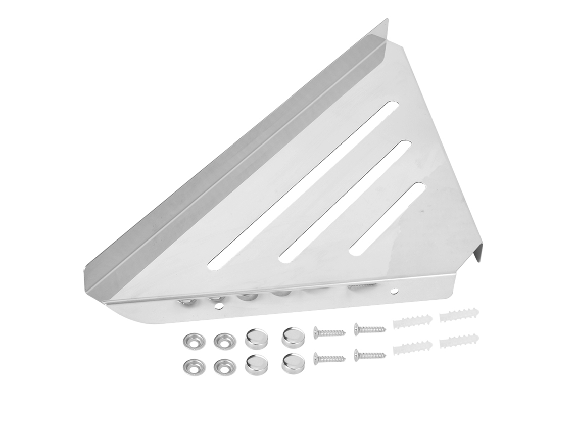 Prateleira Triangular de Aço Inox para Banheiro Sem Furo