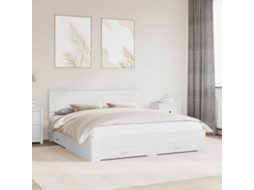 Vidaxl Estrutura da Cama Branco 180 X 200 Cm Madeira Processada
